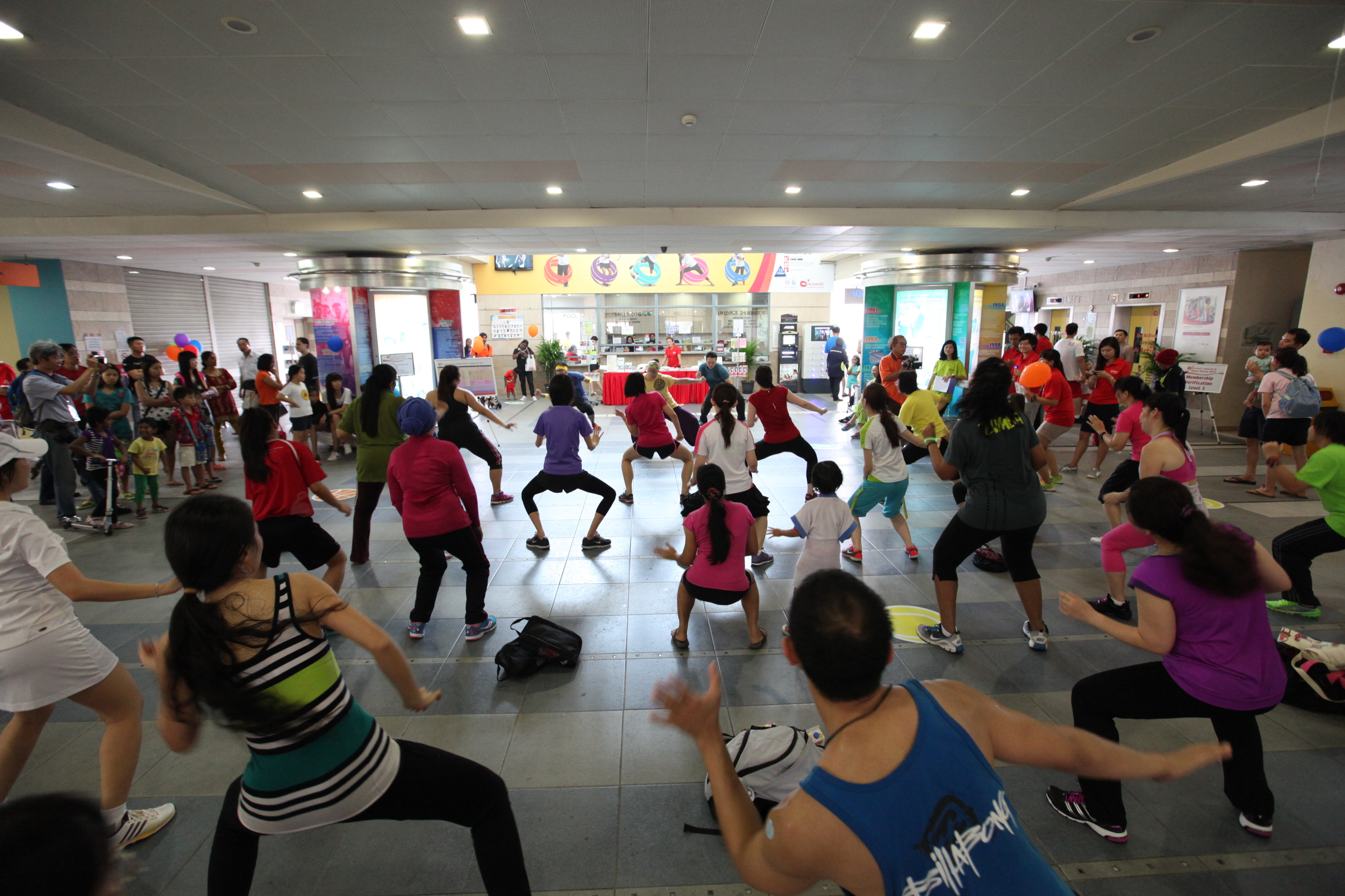 Participants taking part in the studio programmes at Jurong West Sports Centre